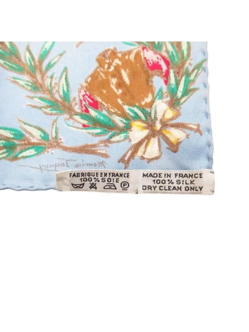 Hermes Scarf Carre 40 Petit Chantilly Stadium Silk 100% Blue - Picture 7 of 8